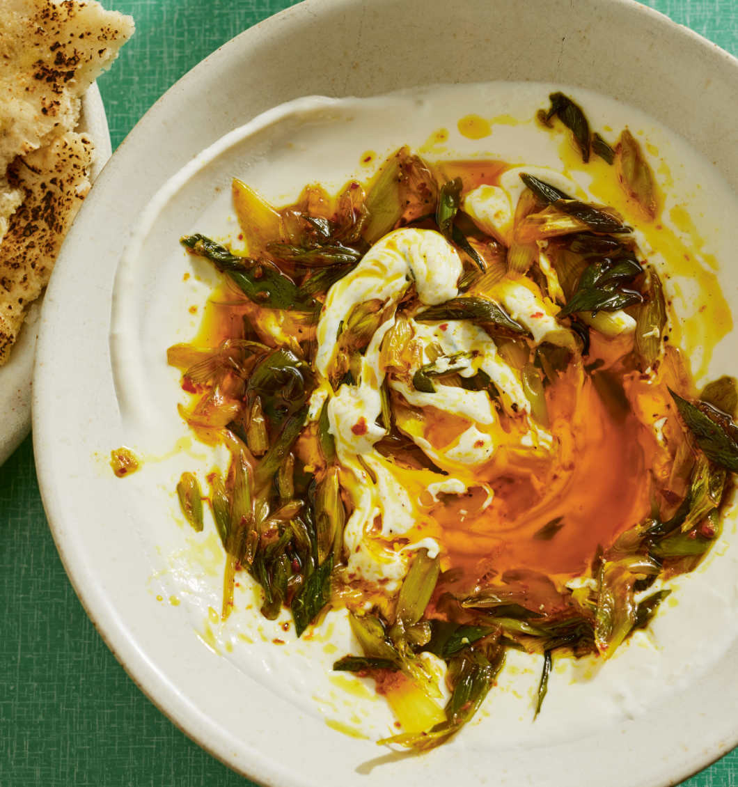 Anna Jones' Frizzled Spring Onion and Olive Oil Dip