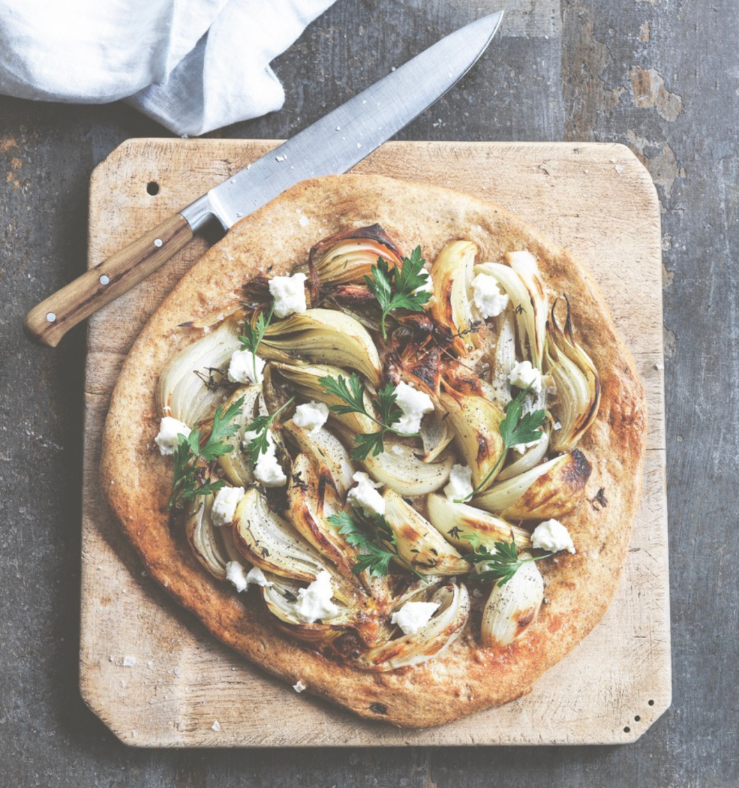 Trine Hahnemann Rye & Onion Pizzas With Goat's Cheese