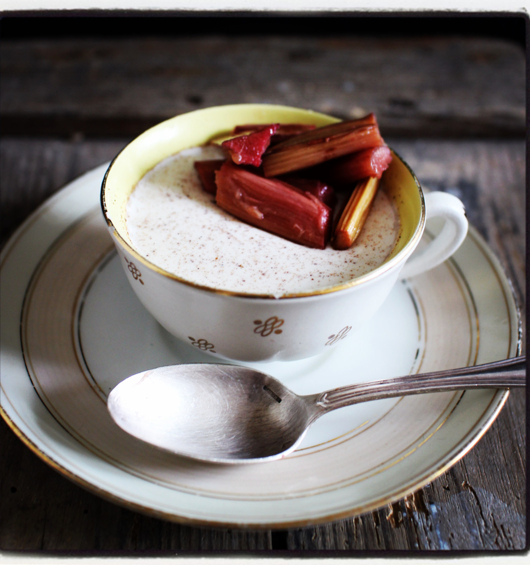 Spiced Junket with Roasted Rhubarb