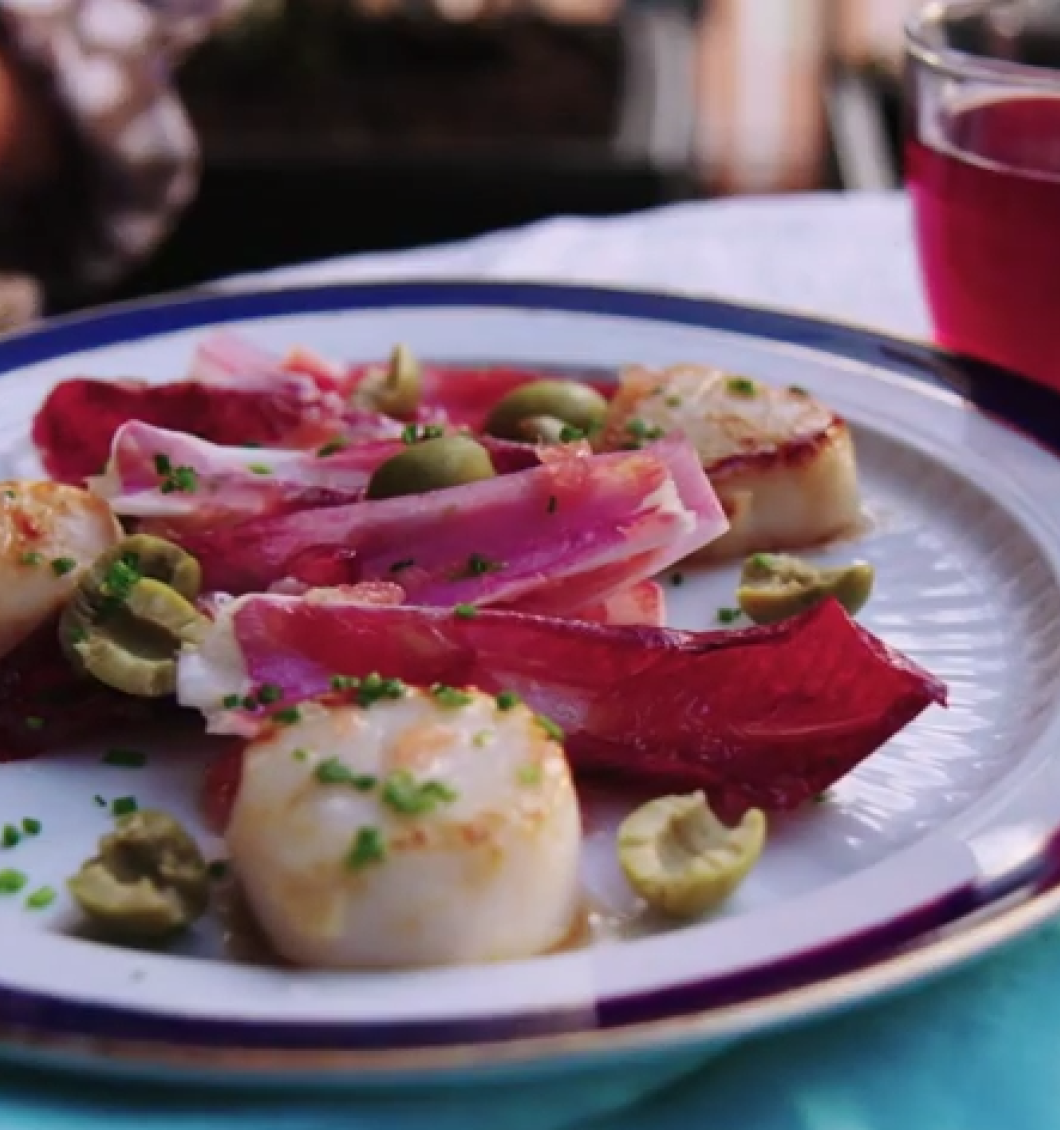 Winter Salad with Pan-seared Scallops {video}