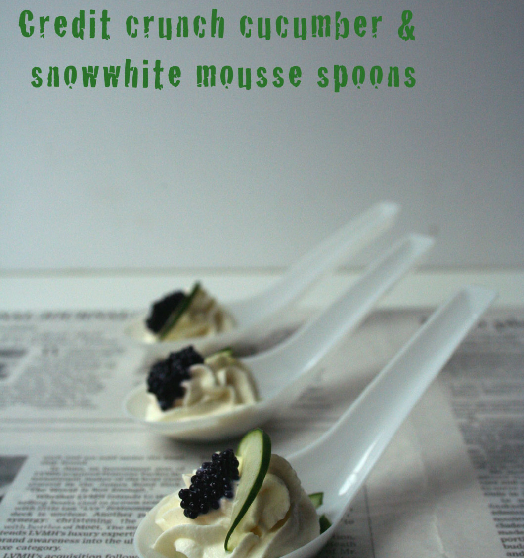 Cucumber & Snow white mousse spoons